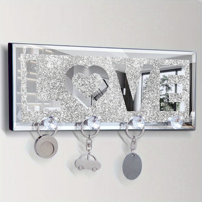 Kapstok – Wandkapstok – Wandhouder – Organizer – Ophangrek – Handgemaakt – 4 Stevige Haken – Spiegelafwerking met Glitteraccent