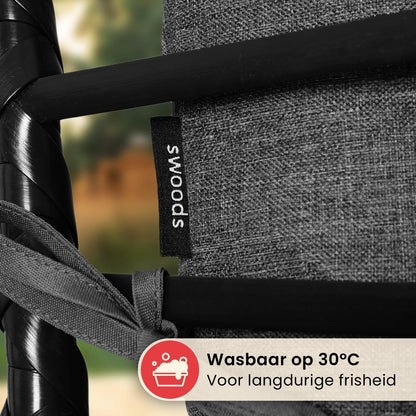 Swoods XXL Egg Hangstoel – Hangstoel met standaard – Voor Binnen en Buiten – Incl. Kussens – Egg Chair – Weerbestendig - Ei Stoel – tot 150kg (Donkergrijs)