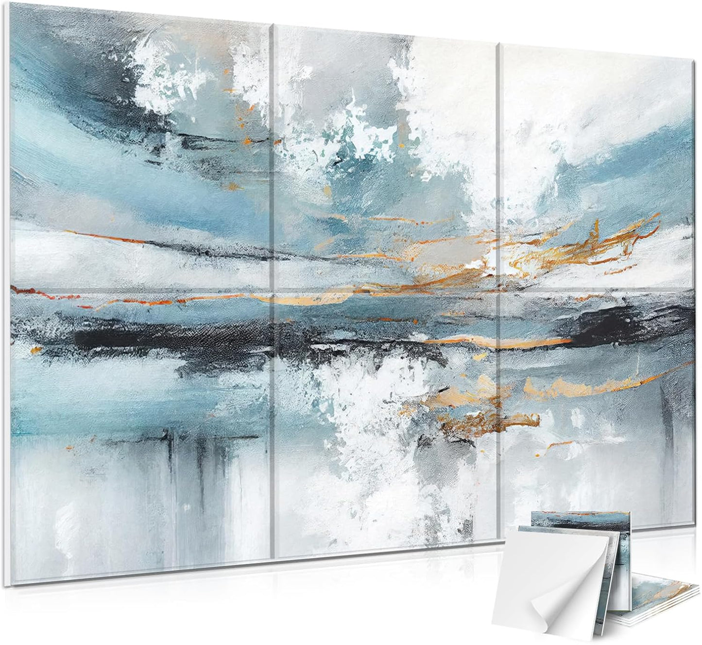 Akoestische Panelen Set Van 6 – Geluidsabsorberende Panelen – Geluidsdempende Wandpanelen – Akoestische Wandpanelen – Akoestische Wanddecoratie – Zelfklevende Achterzijde – 180 X 120 Cm