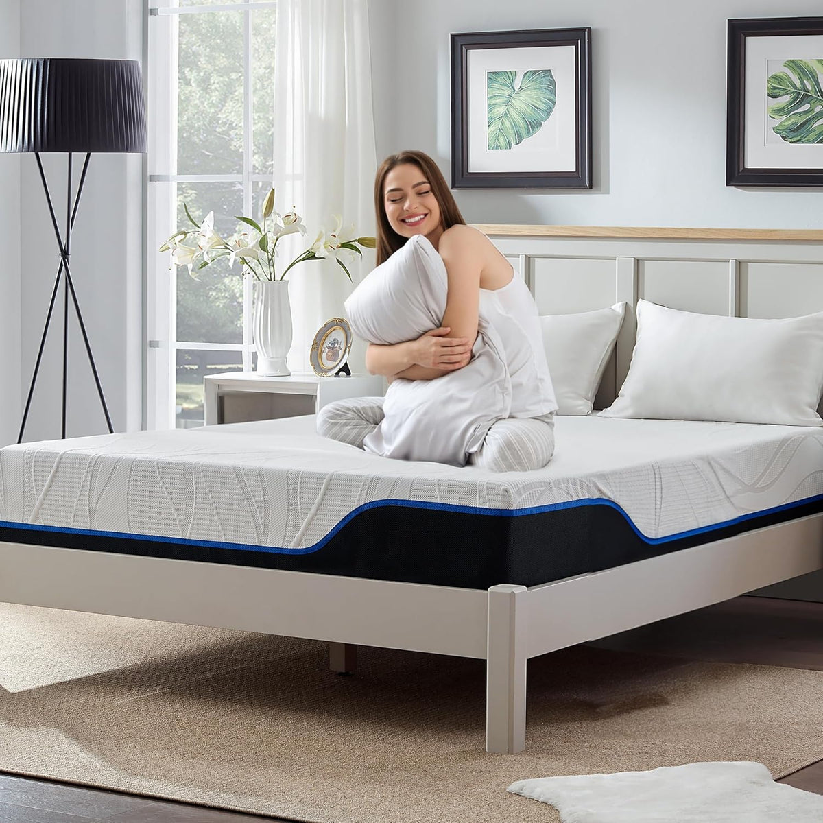 Traagschuim Matras – Visco Matras – Gel Matras – Slaapmatras – Drukverlichtend Matras – 100 x 200 cm – Verkoelende Gel-laag – Bewegingsisolatie