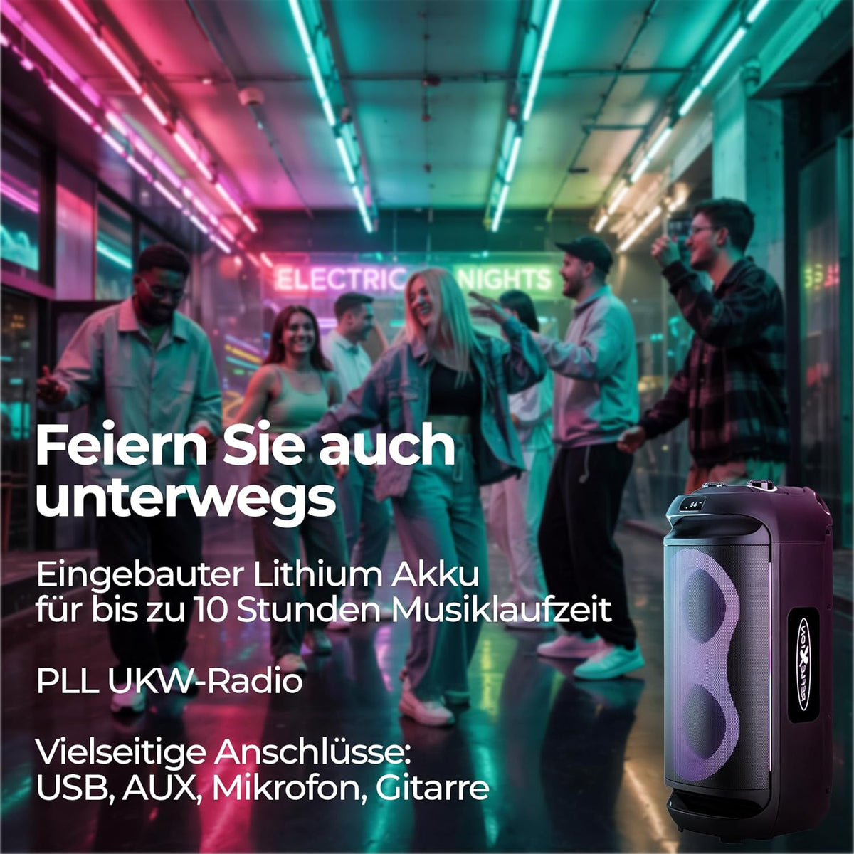 Mobiele Party Speaker Met Microfoon – Bluetooth Speaker – Karaoke Speaker – DJ Speaker – Muziekbox – 500 W – 10 Uur Batterijduur