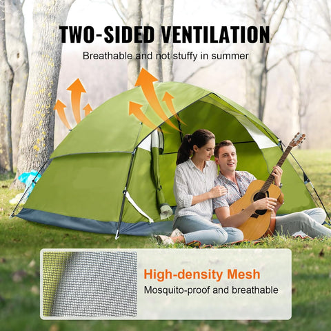 Vevor - Kampeertent, 6 Persoons - waterdicht - Buitenwandelen Backpacken - 190T Dacron - 150D Oxford - 7x7x4ft - Groente - QUORE