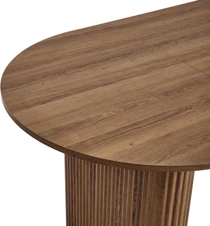Grote Ovale Eettafel – Eettafel Rond – Keukentafel – Tafel Voor Restaurant – Werktafel – MDF Blad Met Houtnerf – Robuuste Elliptische Poten