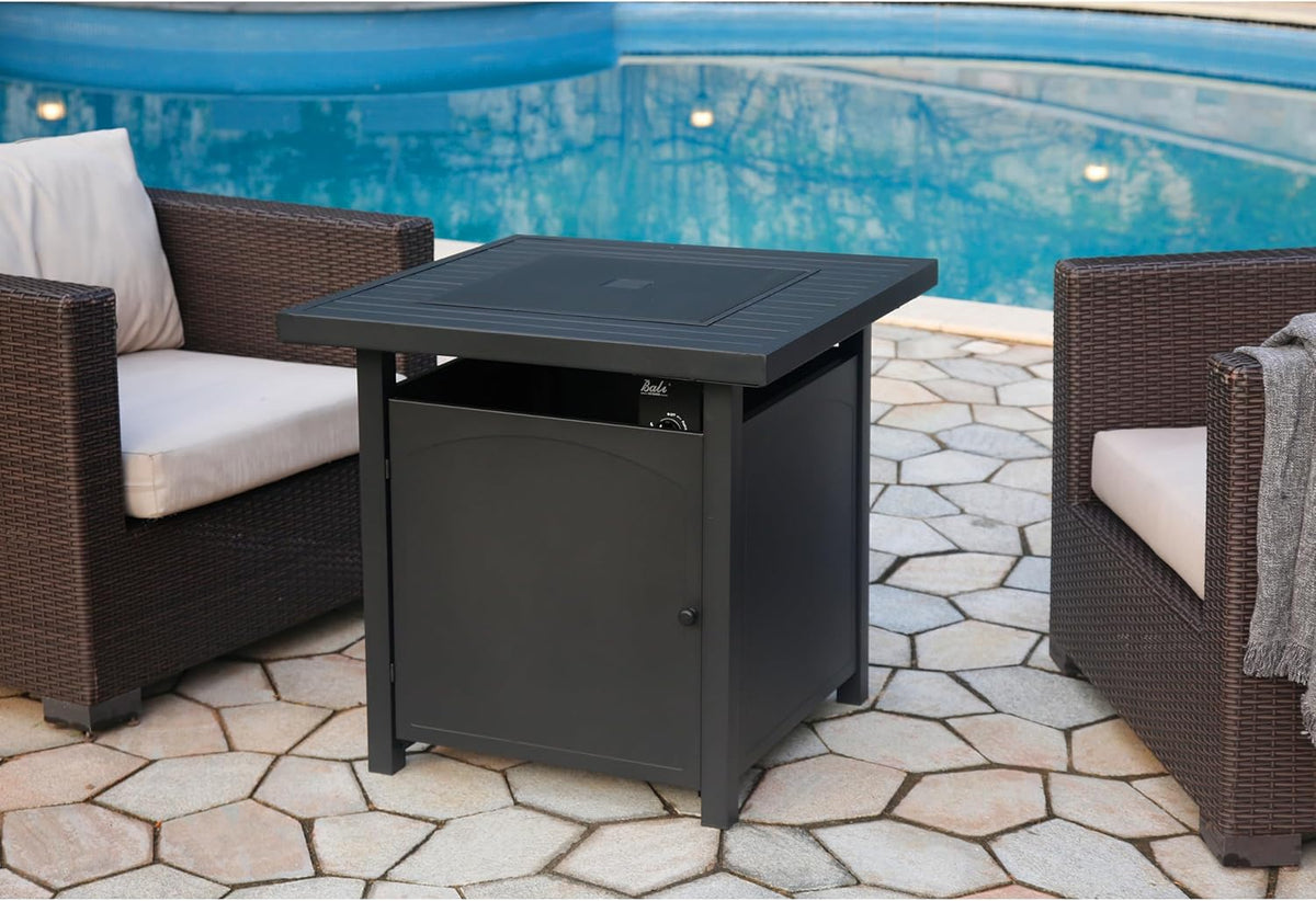 Gasbrasero – Buitenhaard – Gashaard – Tuinhaard – Terrasverwarming – Echte Vlam – Lavastenen – Compact & Weerbestendig – Elektronische Ontsteking