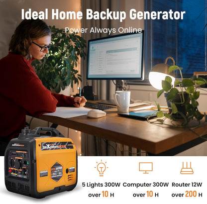 maXpeedingrods Elektrogene groep, stil, LPG en benzine, 3500 W, inverter, generator met USB-stopcontacten en 230 V, generator voor camping, auto, caravans, tuin