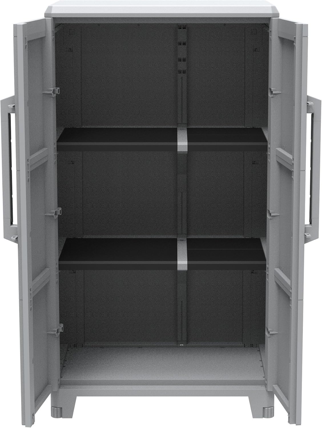 Terry, Transforming Modular 3 high cabinet for outdoor, 2 doors, material: plastic, dimensions: 78 x 43.7 x 143 cm - QUORE