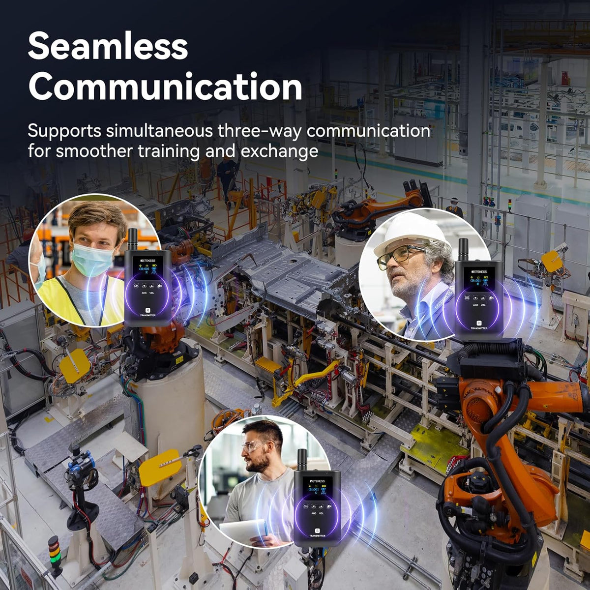 Draadloos Tourguide Communicatiesysteem – Tourguide Systeem, Audiogids, Gidsensysteem, Groepscommunicatiesysteem – 3 Zenders, 29 Ontvangers – Full-Duplex Communicatie – Bereik Tot 200 M, 999 Kanalen, 32 Slots