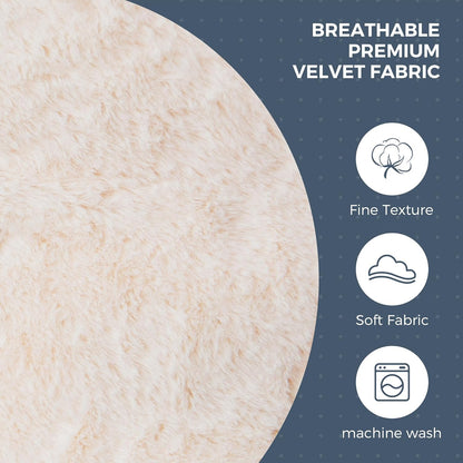 MAXYOYO Bean Bag Bed - Convertible from Bean Bag Chair to Bed - Foam Sofa with Fluffy Cover and Soft Filling for Adults, Teenagers, Guests (Beige, 150 x 200 cm)