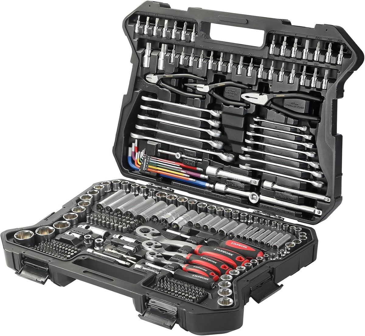 Mechanische Gereedschapsset – Werkzeugset – Handgereedschap – Reparatieset – Sleutelset – 314-Delig – Chroom-Vanadium Staal – Verstelbare Tang Met Drukknop