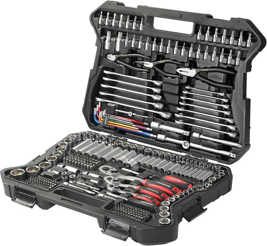 Mechanische Gereedschapsset – Werkzeugset – Handgereedschap – Reparatieset – Sleutelset – 314-Delig – Chroom-Vanadium Staal – Verstelbare Tang Met Drukknop