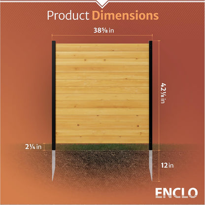 Enclo Privacy Screens EC18008 Richmond Houten Outdoor Privacy Hek Screen No-Dig Kit 38" B x 42" H, Ceder (2 panelen)