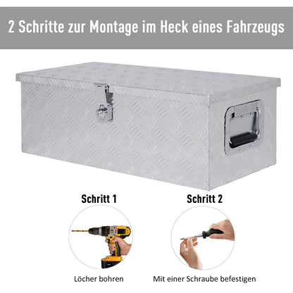 Aluminium Gereedschapskist – Opbergkist – Transportkist – Toolbox – Werkplaatskist – Ingebouwd Slot – 76 x 33 x 25 cm