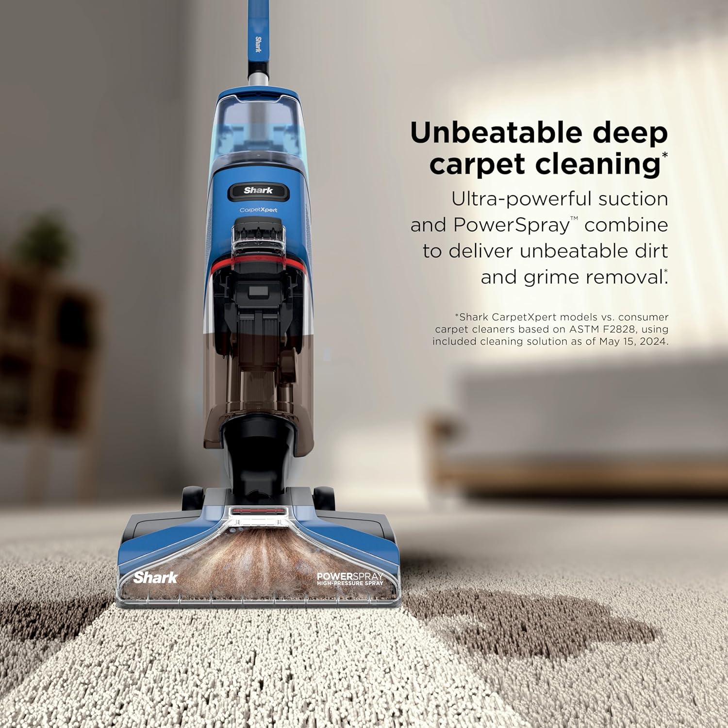 Shark EX121BRN CarpetXpert Upright Pet Carpet Cleaner Deep Cleaning Dirt and Dirt Removal Carpet Shampoo, Blue - QUORE