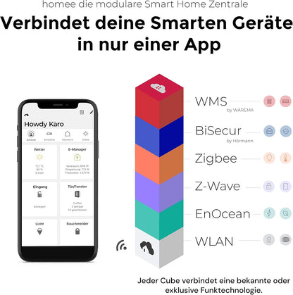 homee modulaire Smart Home Centrale (bruin + Z-Wave Gen7)