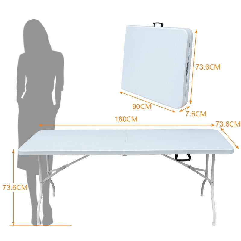 Campingtafel – Klaptafel – Vouwtafel – Kampeertafel – Plooitafel – 180 cm – Stevig ijzer – Draagvermogen 135 kg