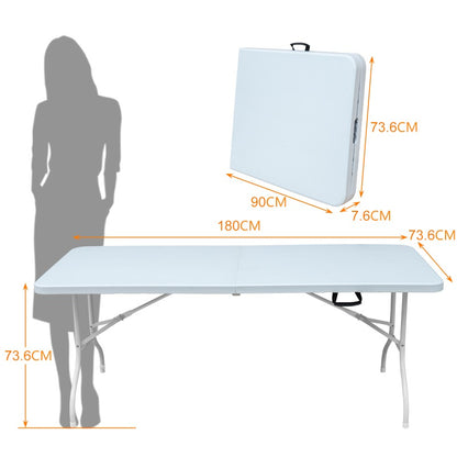 Campingtafel – Klaptafel – Vouwtafel – Kampeertafel – Plooitafel – 180 cm – Stevig ijzer – Draagvermogen 135 kg