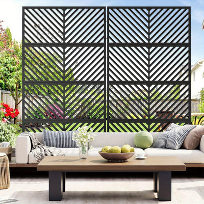 A Sturdy, Rust-Resistant Metal Privacy Screen Designed for Outdoor Patios, Featuring a Decorative Fence Panel That Withstands Weather Conditions, Measuring 182.88 cm in Height And 101.6 cm in Width, Perfect for Backyard Separ