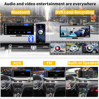 Carplay Scherm – Touchscreen – Android Auto – Airplay – Mediaspeler – 11,26 Inch IPS – Draadloos – 4K Achteruitrijcamera – Navigatie met GPS