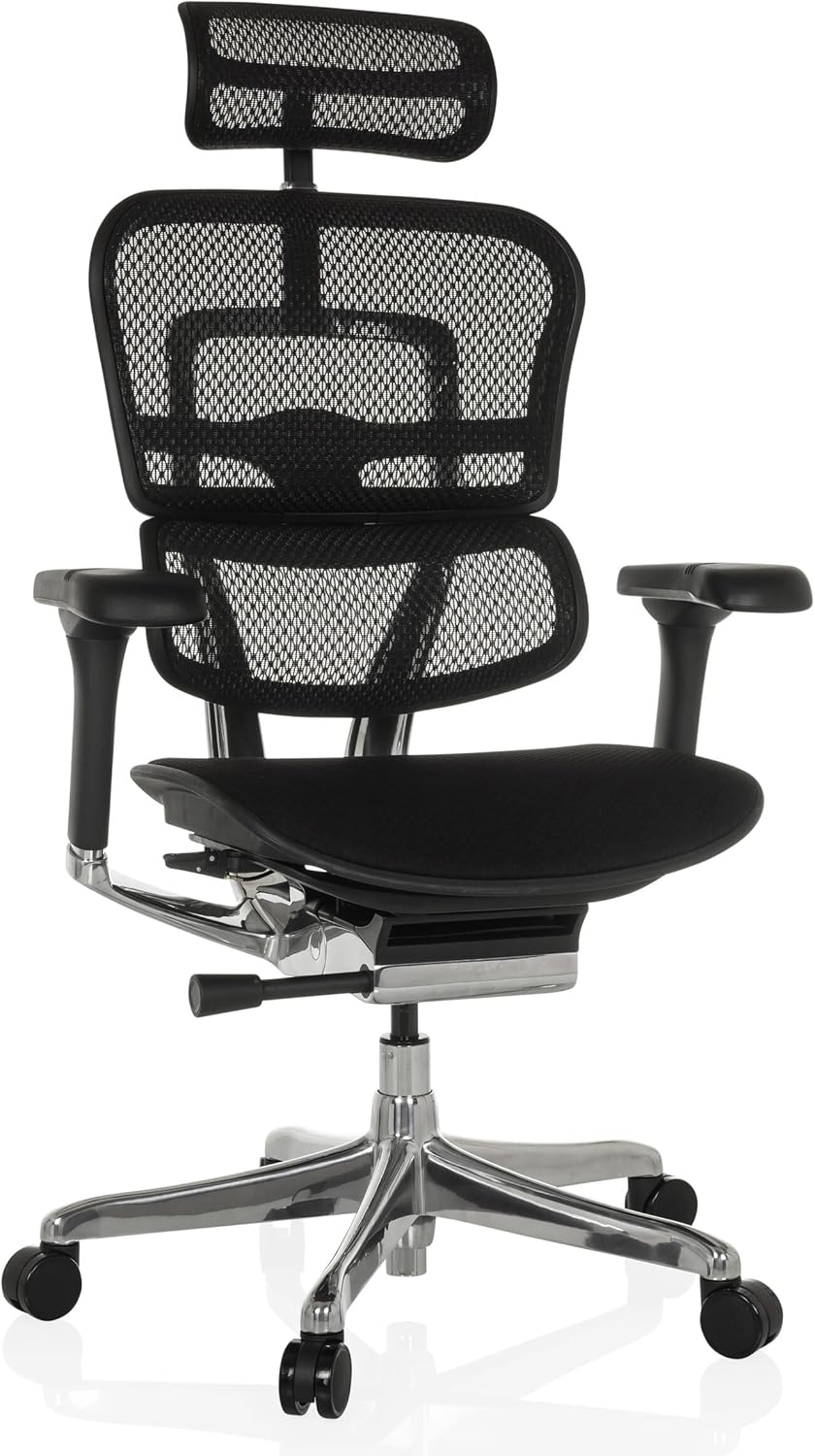 <font dir="auto" style="vertical-align: inherit;"><font dir="auto" style="vertical-align: inherit;">        hjh OFFICE Ergohuman Professional office chair with flexible lumbar support, original design, padded seat, mesh back, black       </font></font>