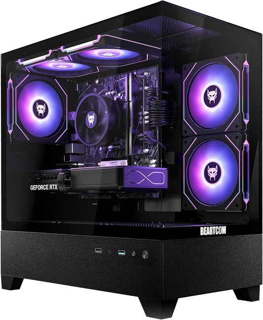 BEASTCOM Q5 | Pro Gaming | PC Gamer | AMD Ryzen 5 5500 6X 4.20 GHz 12 Threads | NVIDIA RTX 3050 8Go | 16Go RAM | 1To NVMe SSD | HDMI | USB 3.2 | WiFi | Windows 11 Pro