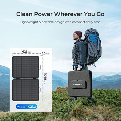 Renogy Opvouwbaar zonnepaneel, 100 W, cellen type N, opvouwbaar, draagbaar, opvouwbaar, waterdicht IP67, voor campers, caravans, hutten, camping, thuisrugsysteem, 320 Wh