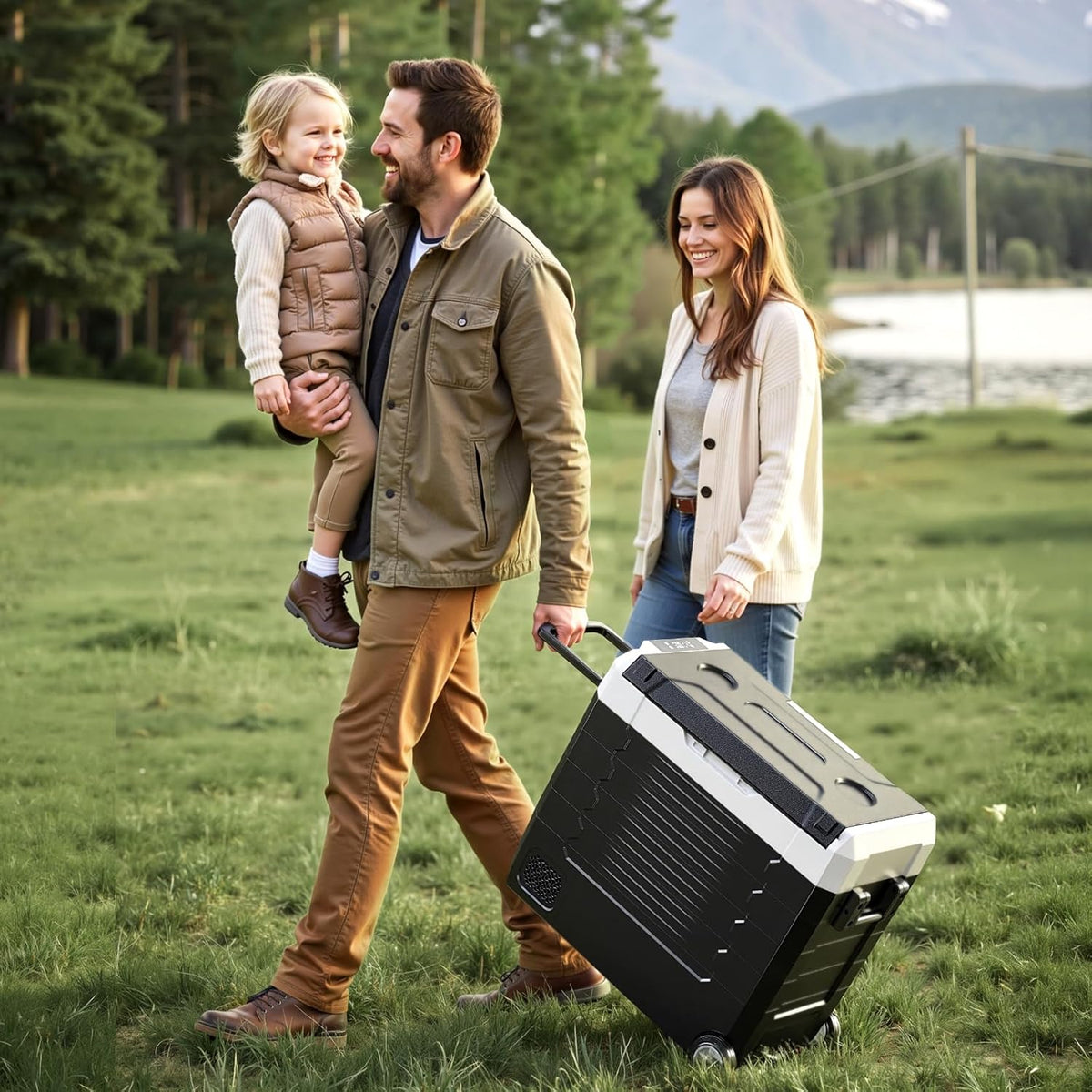 VEVOR Draagbare koelkast met compressor voor auto, DC 12 V/24 V, AC 100-240 V, draagbare koelkast voor kamperen, reizen, vissen, inhoud 55 liter, reservoir van -20 tot 20 °C, dubbel bereik voor