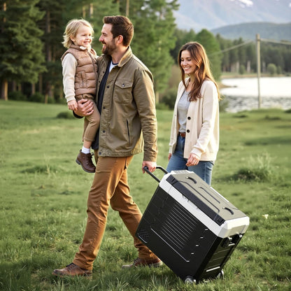VEVOR Draagbare koelkast met compressor voor auto, DC 12 V/24 V, AC 100-240 V, draagbare koelkast voor kamperen, reizen, vissen, inhoud 55 liter, reservoir van -20 tot 20 °C, dubbel bereik voor