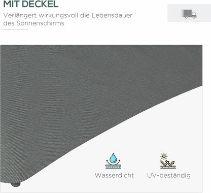 Parasol – Zweefparasol – Balkonparasol – Tuinparasol – Stokparasol – Ø290 cm – Met LED-verlichting – Windbestendig Stalen Frame