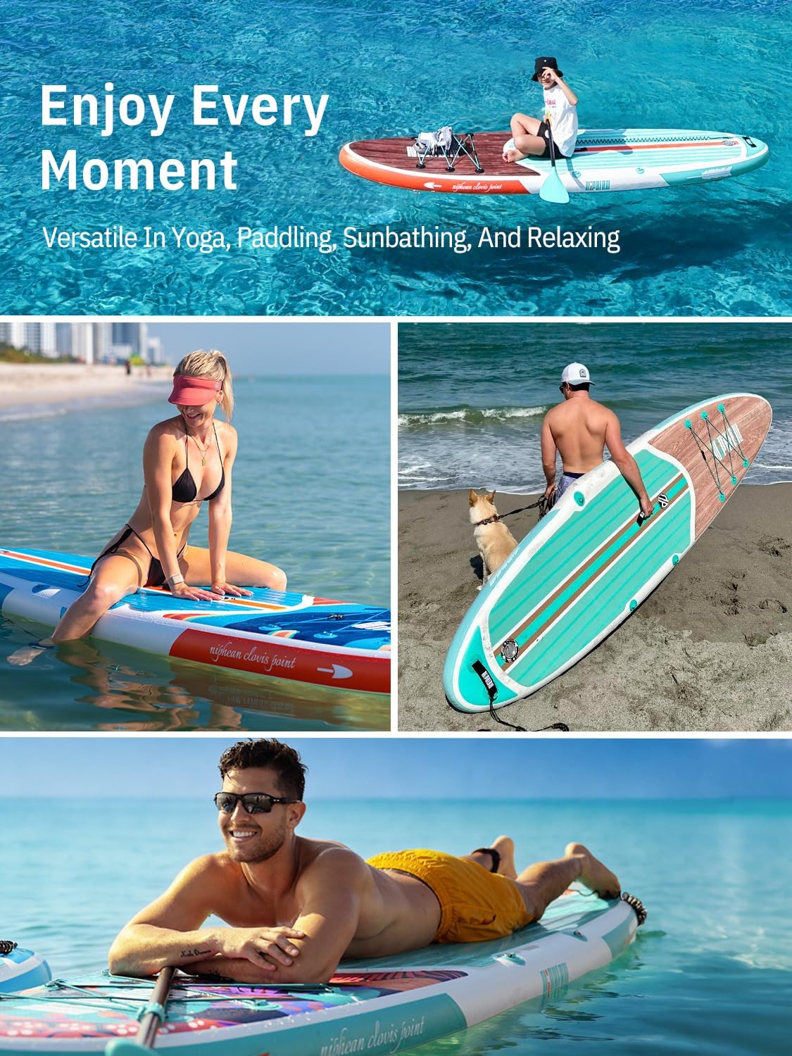 Niphean Stand up paddleboard voor volwassenen met SUP-accessoires, 320 cm duurzaam, opblaasbaar peddelboards voor volwassenen van alle niveaus, supboard, stand-up paddleboard met zitting, peddelboard