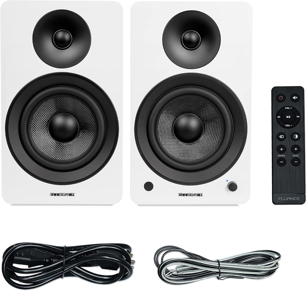 Fluance Ai61 2-weg 2.0 stereo boekenplankluidsprekers met 6,5 inch drivers, 120 W versterker voor draaitafel, tv, pc en Bluetooth 5 draadloze muziekstreaming - RCA, optisch, USB & Sub Out (Lucky