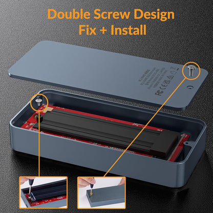 iDsonix Aluminium Behuizing USB4.0 Type-C Transmissie Behuizing Case Voor M.2 NVME SSD in Grijs
