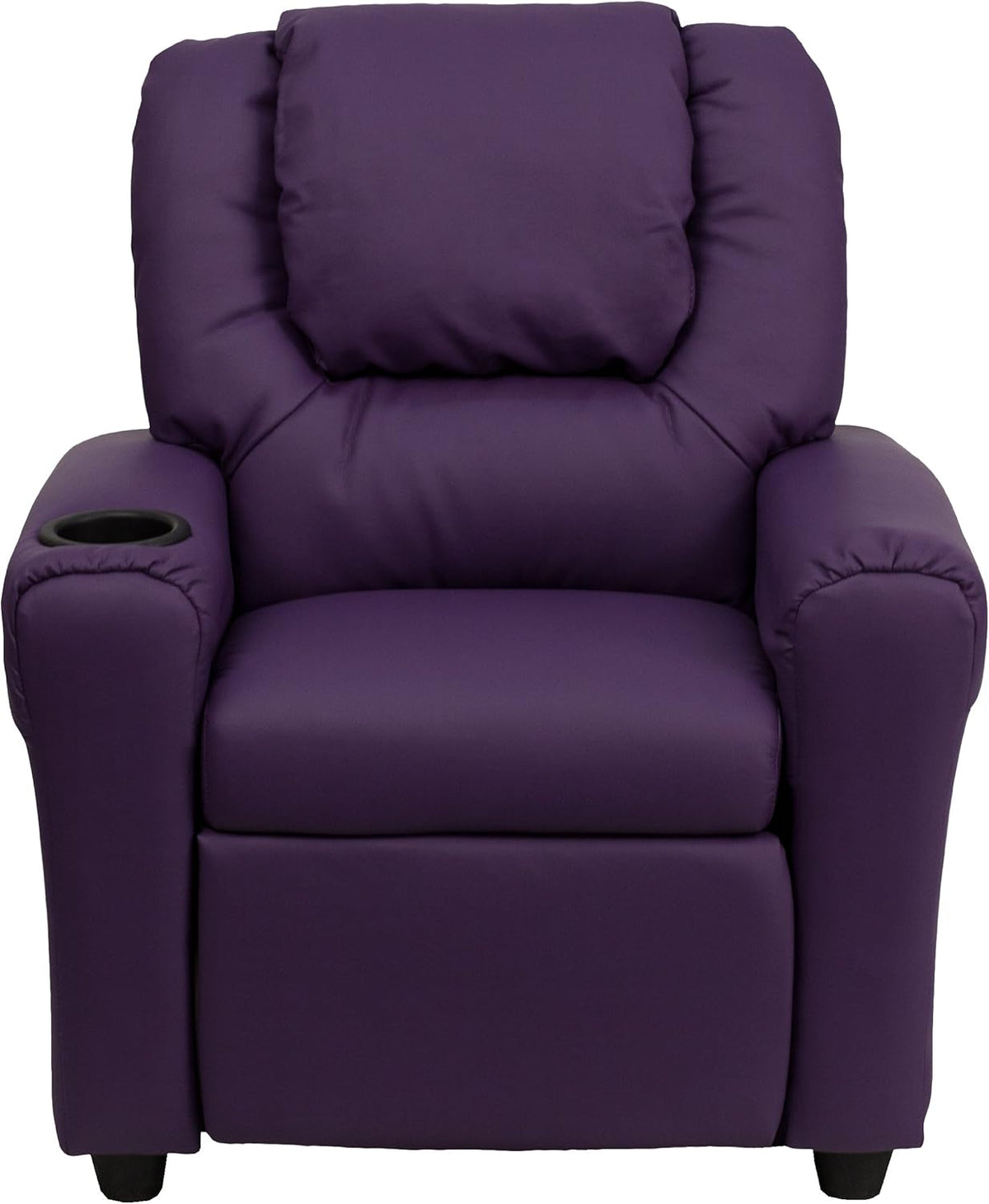 Flash Furniture Hedendaagse kinderfauteuil met bekerhouder en hoofdsteun, hout, paars Vinyl, 60,96 x 48,26 x 48,26 cm