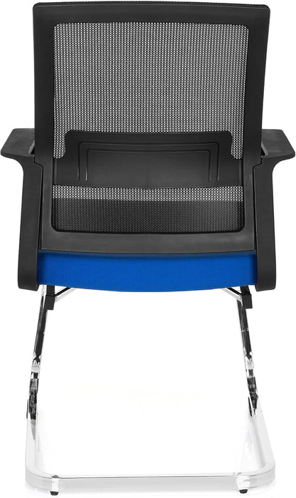 hjh OFFICE 732070 bezoekersstoel Inventor V stof/netrug zwart blauw stoel cantilever met lendensteun