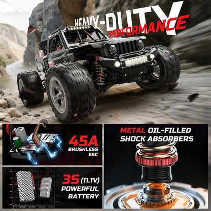 <font dir="auto" style="vertical-align: inherit;"><font dir="auto" style="vertical-align: inherit;">        DEERC 207E 1/10 Brushless RC Truck for Adults, 55km/h High Speed RC Car, 4WD Electric Off-Road Vehicle, Monster Truck, Fast Rally RC Car, All-Ter