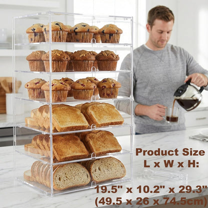 6 lagen doorzichtige toonbankbovenkant bakkerijvitrine 5 mm hoge impact PETG-panelen transparante brooddoos
