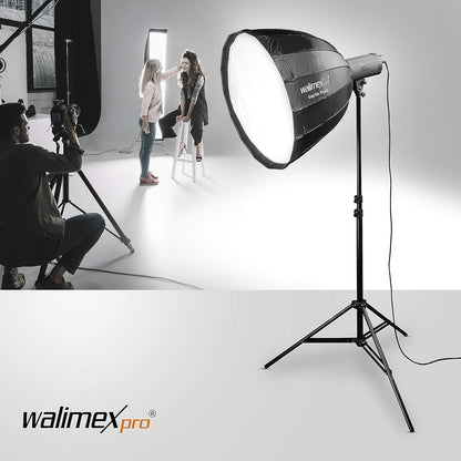 Walimex pro Studio Line Deep Rota Softbox QA90 Octabox lichtvormer, 90 cm Ø, 71 cm diepte, opvouwbaar, met rooster, binnen- en buitendiffuser, speedring, voor opsteekflitser systeemflitser