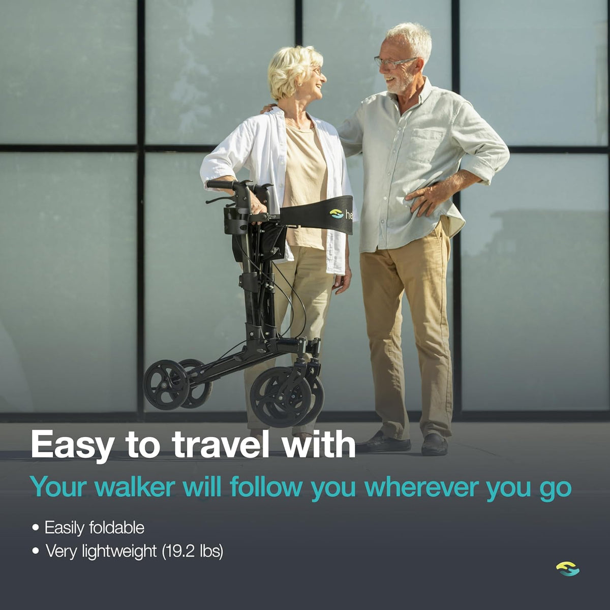 HELAVO opvouwbare premium rollator met zitting - Individueel instelbare aluminium rollator - Perfect voor thuis en buitenshuis