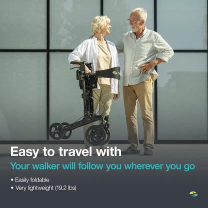 HELAVO opvouwbare premium rollator met zitting - Individueel instelbare aluminium rollator - Perfect voor thuis en buitenshuis