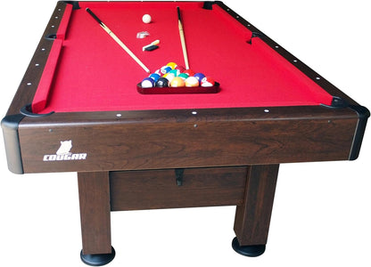 Cougar Saphir Pool Table 7ft in Brown & Red | Height Adjustable & Incl. Accessories | Indoor Billiard Table for Children & Adults - QUORE