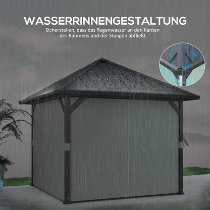 Tuinpaviljoen – Metalen Paviljoen – Tuinoverkapping – Buitenverblijf – Hardtop Paviljoen – Waterdicht Hardtop Dak – Stevig Metalen Frame 304x304 cm