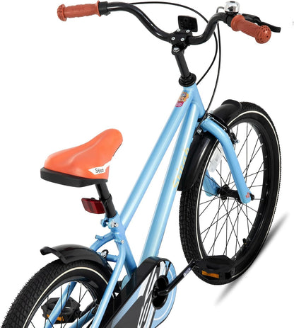 STITCH Vintage 18 inch kinderfiets voor jongens en meisjes van 6 - 8 jaar, met stablizer en standaard, blauw