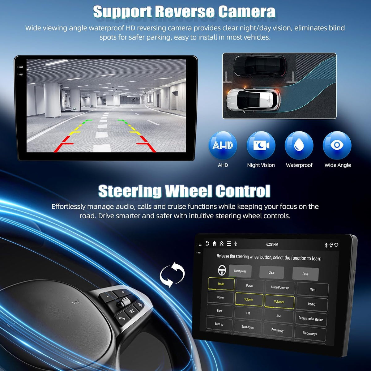 SIXWIN 4+64G Android 15 autoradio met voor Nissan Micra 2010-2017 CarPlay/Android Auto/Mirror Link, 9 inch HD touchscreen-scherm met wifi, GPS, Bluetooth, FM/RDS-radio, EQ + achteruitrijcamera