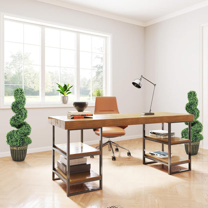 Kunstbuxusboom – Kunstplant – Nepplant – Kunstboom – Buxusplant – Onderhoudsarm – 90 cm Hoog – Spiraalvormige Kunstbuxusbomen Set van 2 – Realistisch Uitziend – Stevige Cementpotten