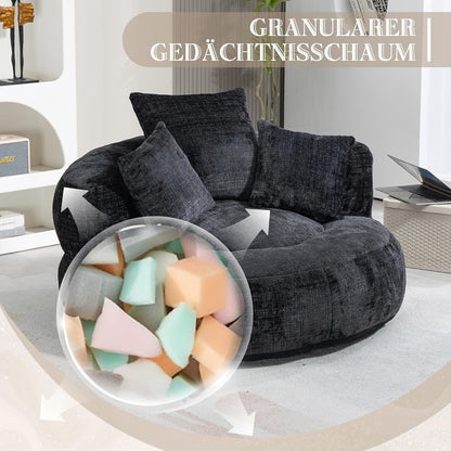 Lazy Sofa Durable Comfort Lounger zitzak met hoge rug, met drie kussens voor volwassenen en kinderen, binnen en buiten, single gamingbank, stoel voor slaapkamer, kantoor - QUORE