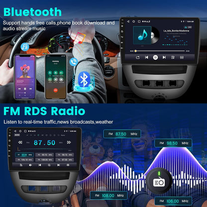 Autoradio – Multimediasysteem – Touchscreen Radio – Navigatiesysteem – Inbouwstereo Voor Auto's 2004-2014 – 10,1 Inch Touchscreen – Draadloze CarPlay & Android Auto