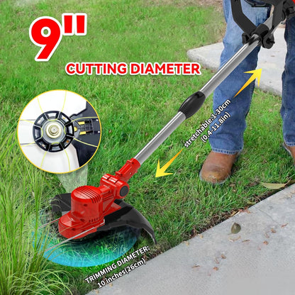 4-in-1 accu-grastrimmer met accu en onkruidborstel, bosmaaier, accu voor Makita-accu's, 4,0 Ah, 21 V accu, ultralicht, 2,36 kg, onkruidborstel, elektrische bosmaaier, incl. oplader, voor thuisgebruik