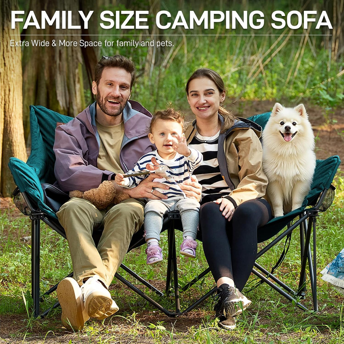 EVER ADVANCED Campingstoel Dubbel Oversized Groen