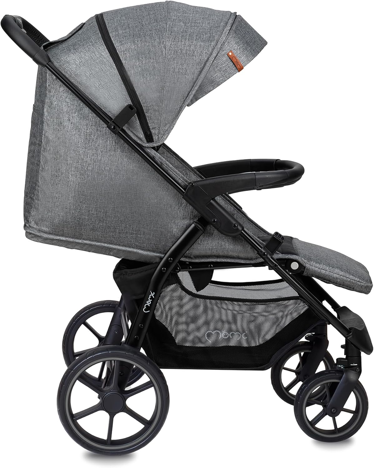 MoMi Miya EVA, kinderbuggy vanaf de 6e maand (tot 22 kg), verstelbare 5-punts veiligheidsgordel, boodschappenmand, voetenzak, bekerhouder, regenbescherming en insectenbescherming