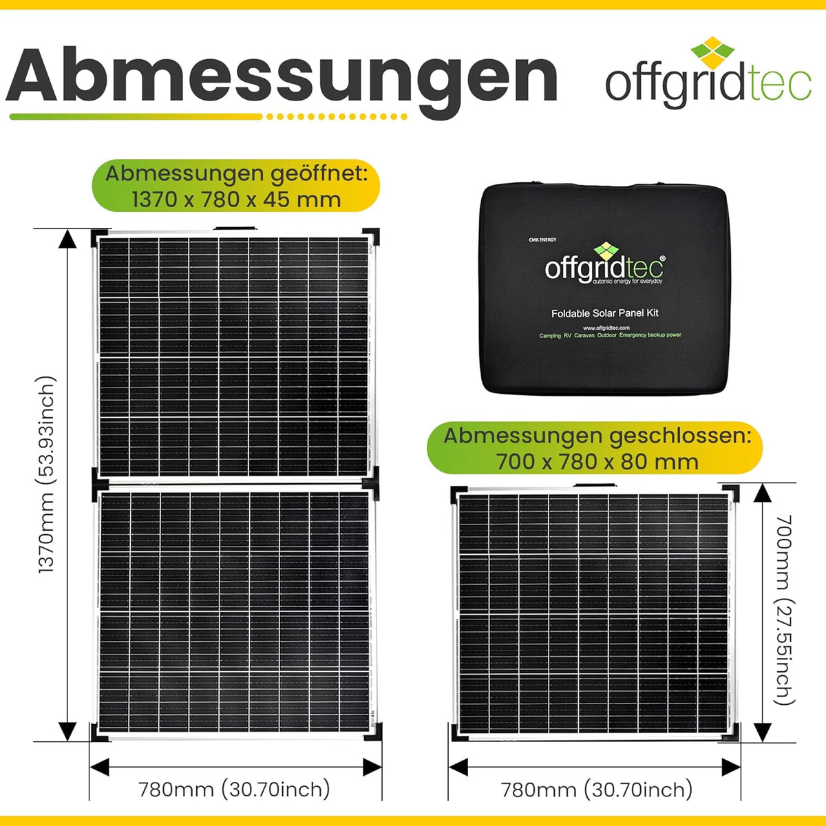 Offgridtec® Solarkoffer 200 W 12 V plug & play met geïntegreerde opstand en draagtas zonder laadregelaar