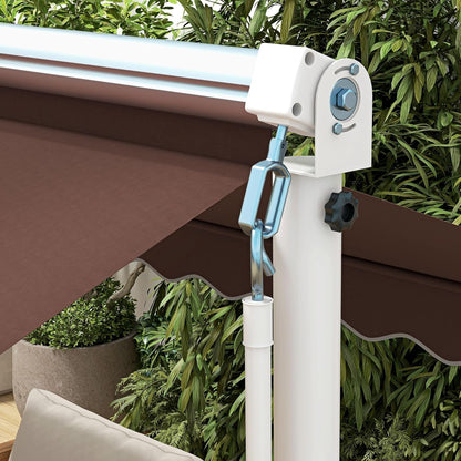 Vrijstaande Luifel – Staande Zonwering – Tuinluifel – Balkonluifel – Overkapping – Verstelbare Dakhoek – Waterafstotend PU-Polyester – 450x340x255 cm – Koffiekleur